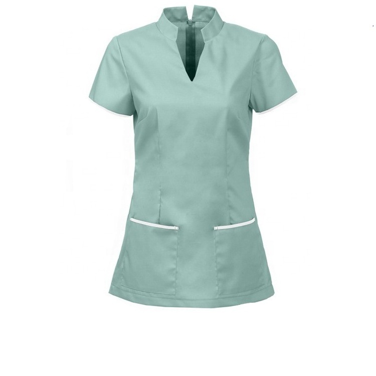 V neck Stretch Custom Nursing Uniforms with Bleach Resistant Scrubs Design