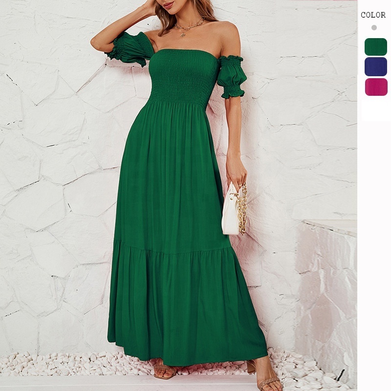 Fashion Custom Lady Ruffle Dress Elegant Casual Summer Women Midi Sun Chiffon Dress