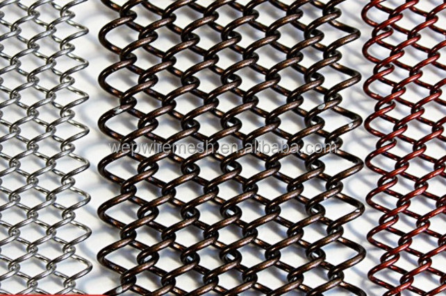 Aluminum silver chain mail mesh curtain for bathroom decoration