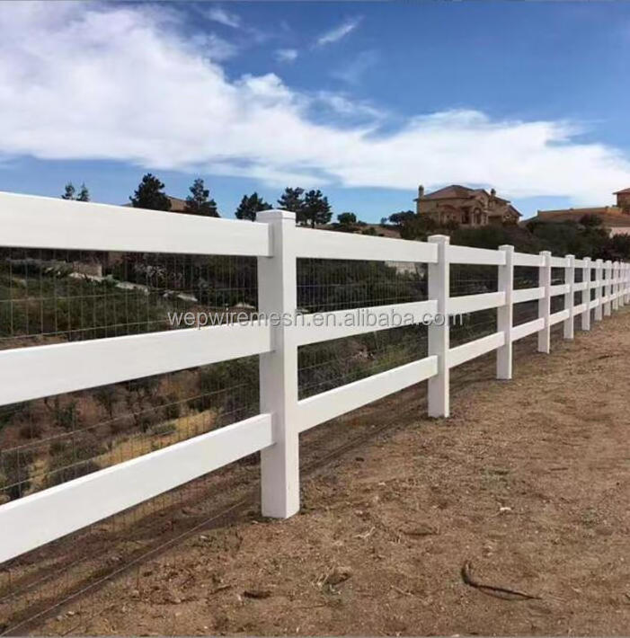 Widely Used Garden White Plastic Farm PVC Three Rail Ranch Vinyl Horse Fence