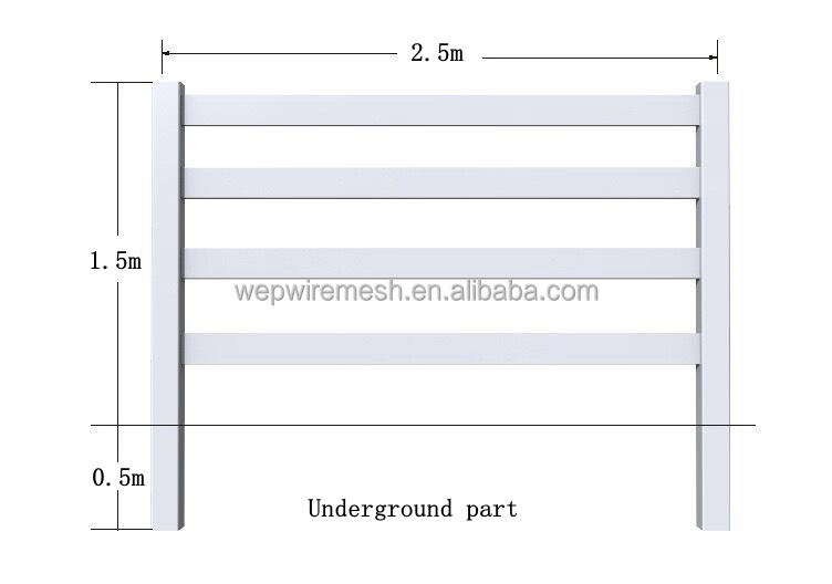 Widely Used Garden White Plastic Farm PVC Three Rail Ranch Vinyl Horse Fence