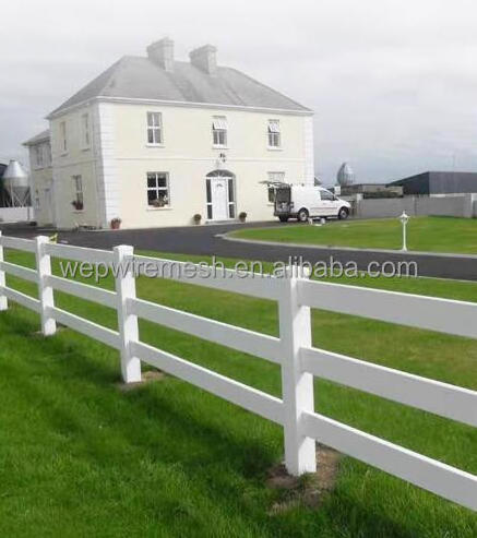 Widely Used Garden White Plastic Farm PVC Three Rail Ranch Vinyl Horse Fence