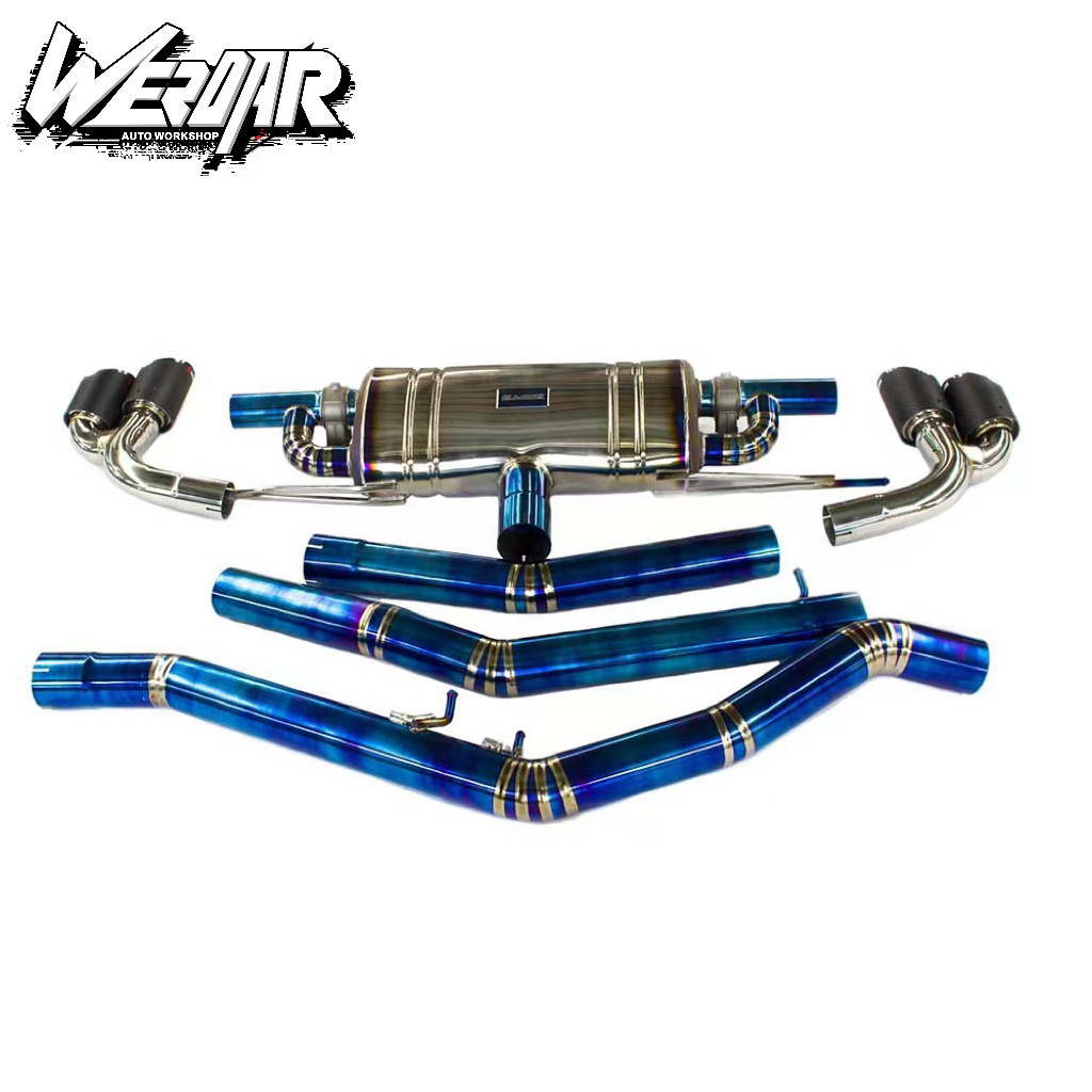 New Custom 304 Titanium Alloy Blue Flame Titanium Muffler Catback Car Exhaust Pipes for BMW X5 3.0