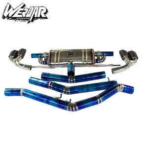 New Custom 304 Titanium Alloy Blue Flame Titanium Muffler Catback Car Exhaust Pipes for BMW X5 3.0