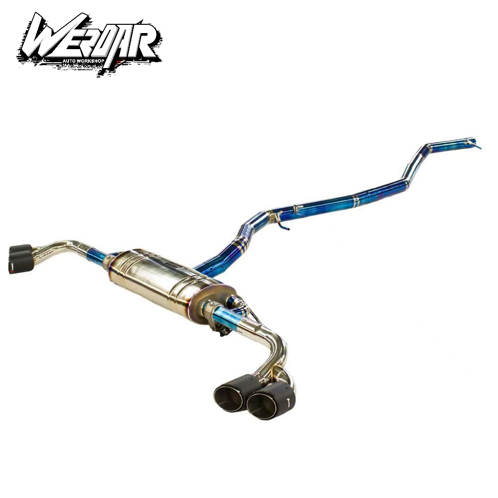 New Custom 304 Titanium Alloy Blue Flame Titanium Muffler Catback Car Exhaust Pipes for BMW X5 3.0