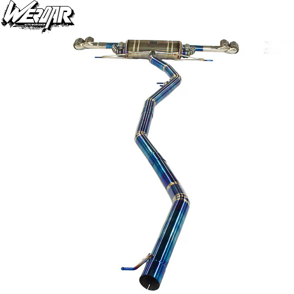 New Custom 304 Titanium Alloy Blue Flame Titanium Muffler Catback Car Exhaust Pipes for BMW X5 3.0