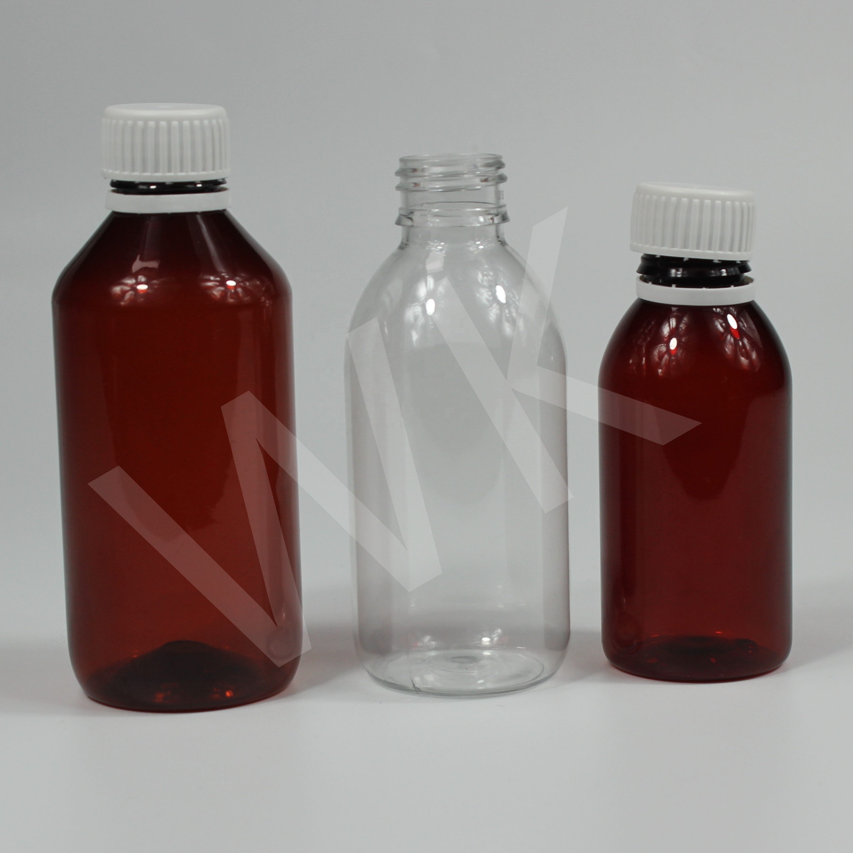 Empty drink cough syrup bottles brown transparent plastic bottlers maple syrup bottle