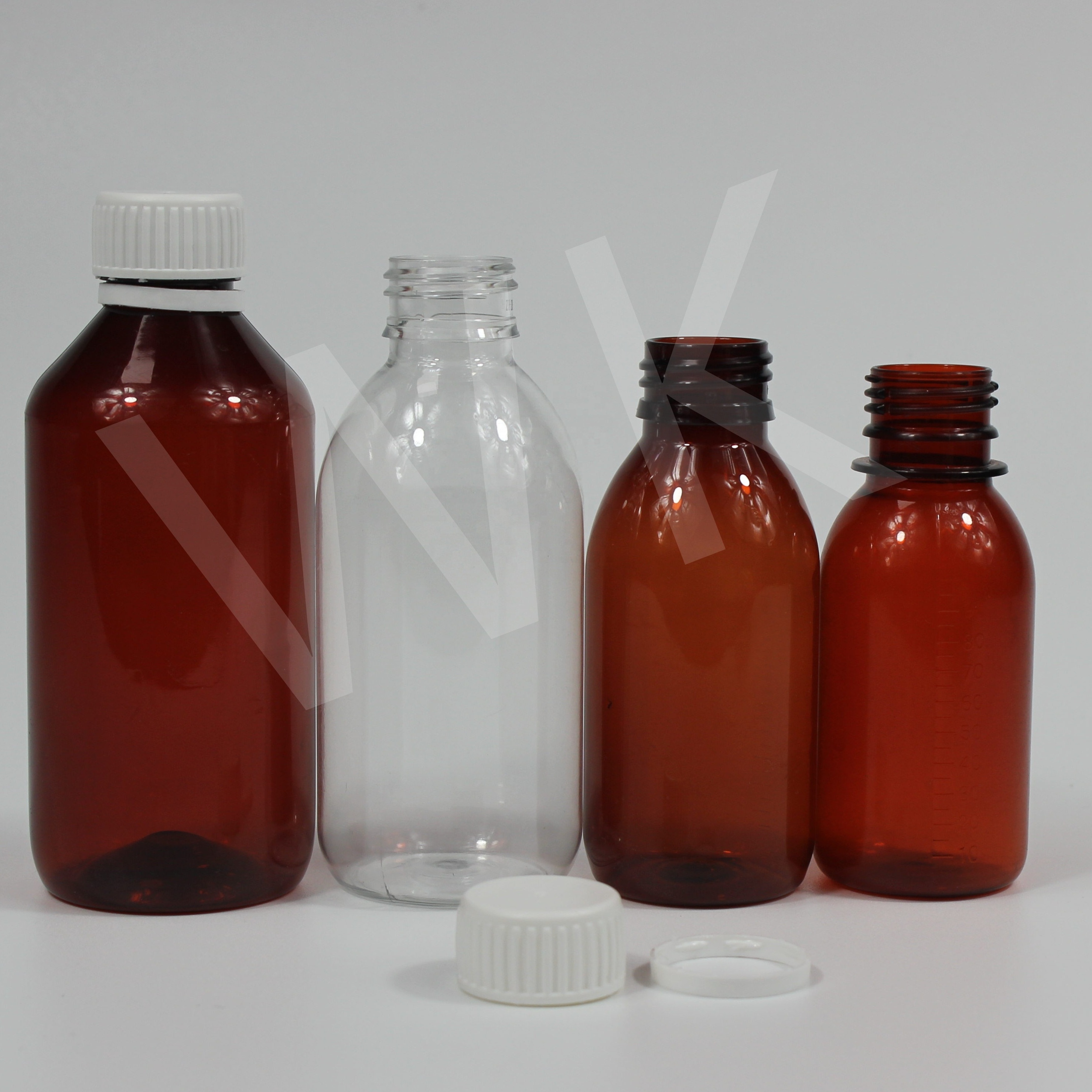 Empty drink cough syrup bottles brown transparent plastic bottlers maple syrup bottle