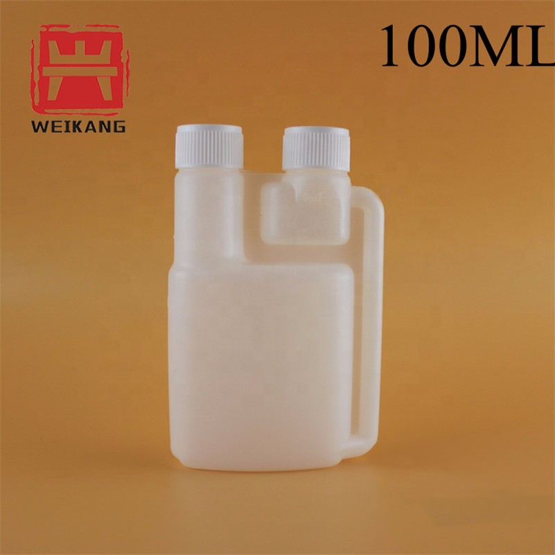 1000ml Hdpe Dosing Measuring Plastic Double Two Dual Chamber Twin Neck Bottle