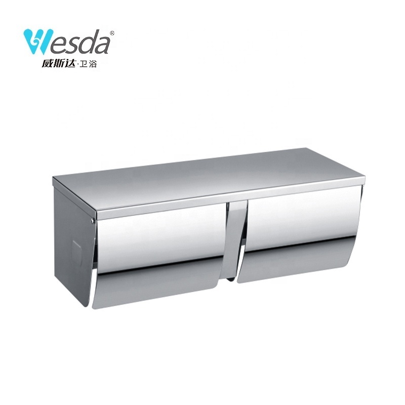 WESDA Bathroom Accessories Wall Mount Organizer Toilet Tissue Roll Stainless Steel Bathroom Paper Holder