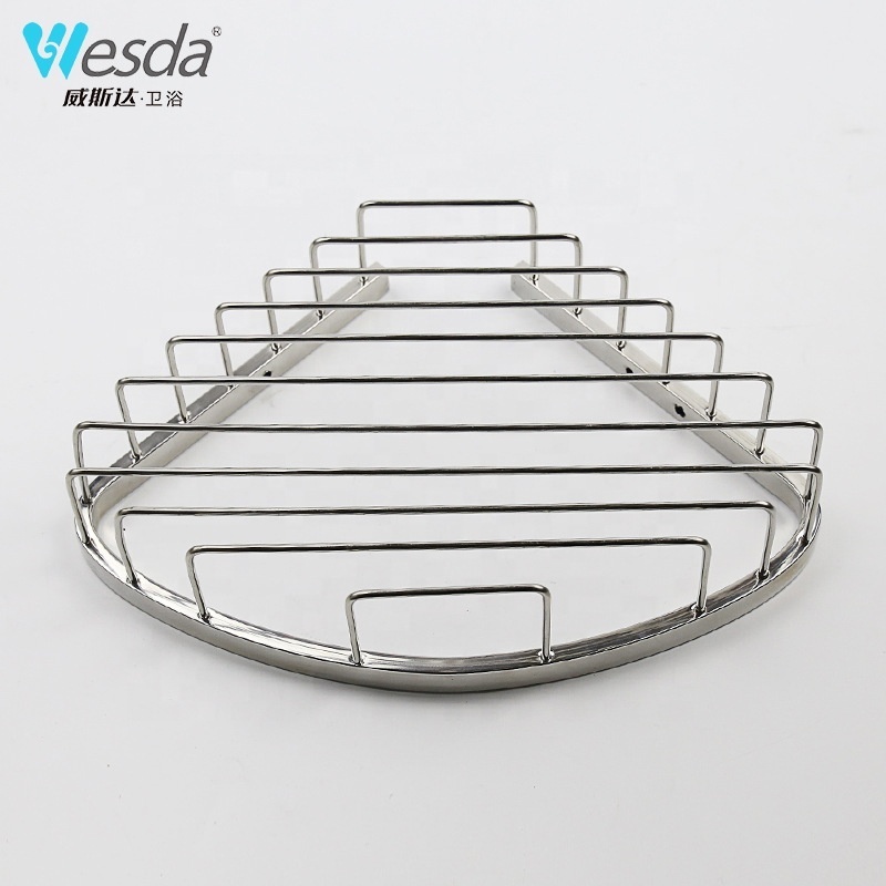 WESDA Corner Shelves Storage Organizer Rack Wall Mounted Rustproof Stainless Steel Bathroom Hanging Shower Caddy