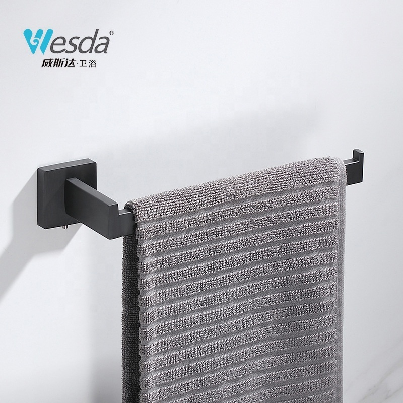 WESDA Household Hotel Stainless Steel Bathroom Hardware Accessories Towel Rack 4-Piece Set Bathroom Towel Hook