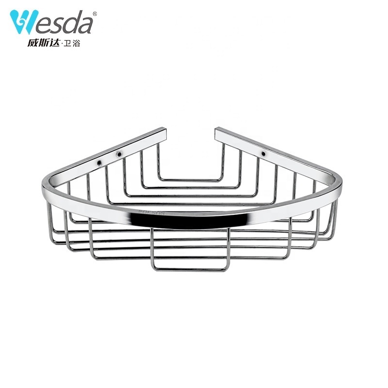 WESDA Corner Shelves Storage Organizer Rack Wall Mounted Rustproof Stainless Steel Bathroom Hanging Shower Caddy