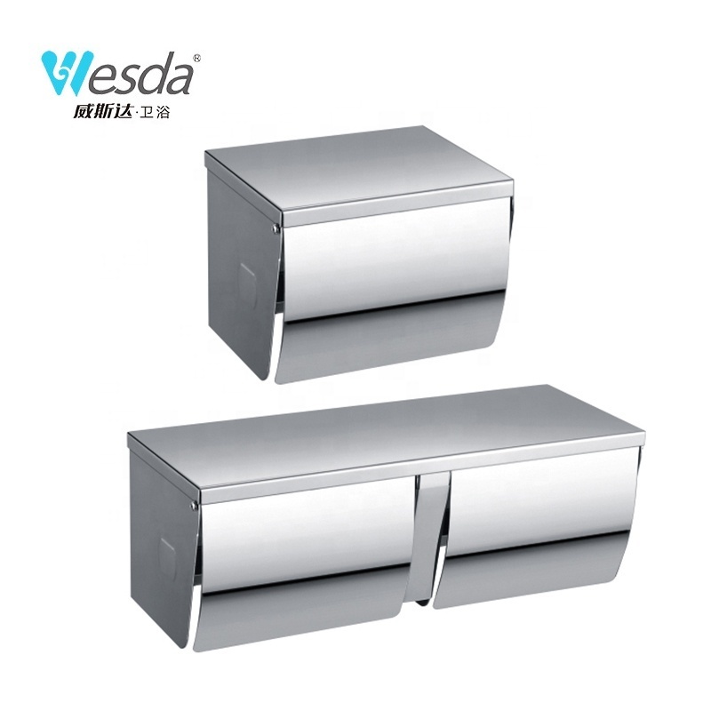 WESDA Bathroom Accessories Wall Mount Organizer Toilet Tissue Roll Stainless Steel Bathroom Paper Holder