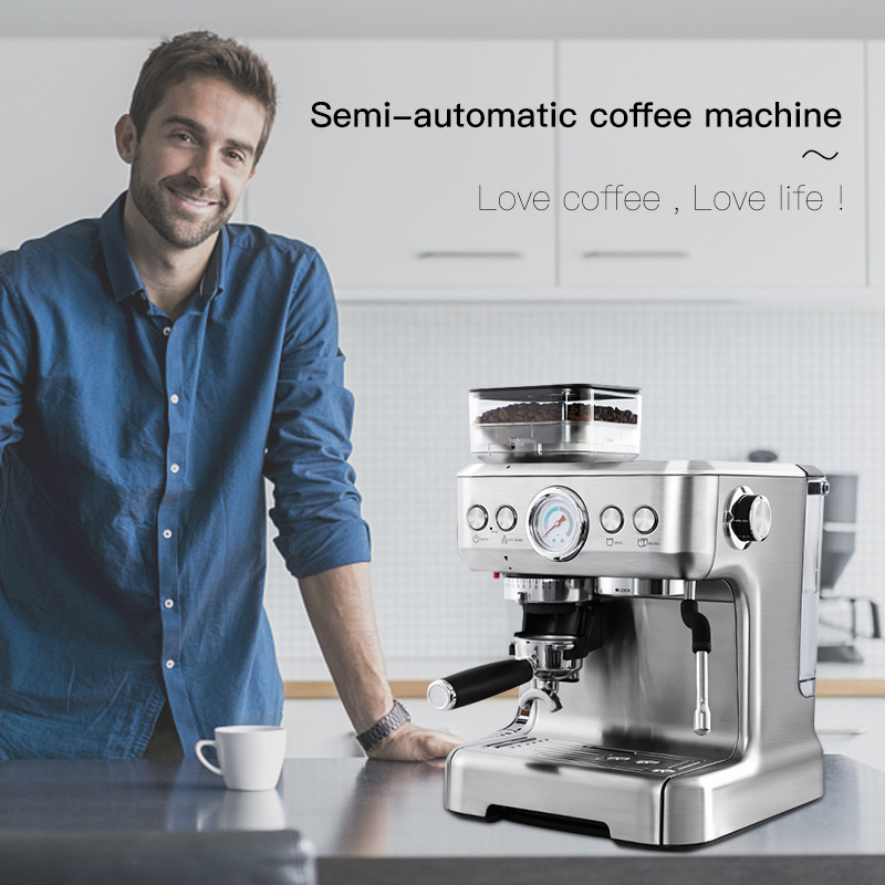 Stainless Steel automatic coffee machine home espresso machine with grinder