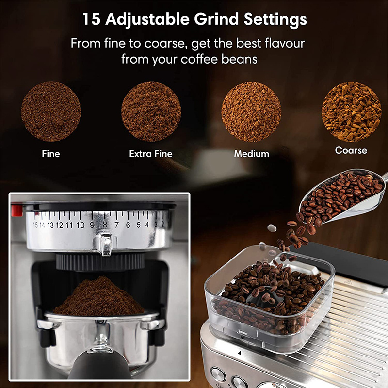 Stainless Steel automatic coffee machine home espresso machine with grinder