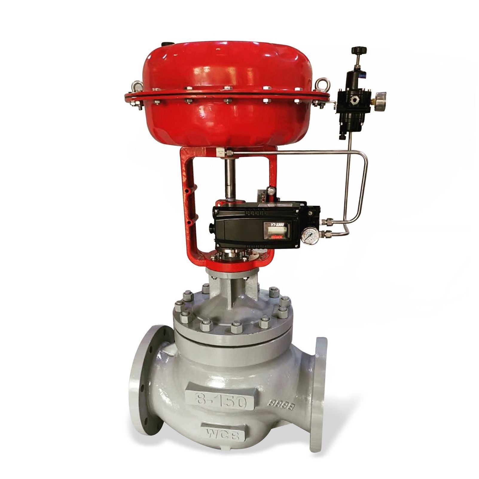 WESDOM 2 Way Diaphragm Operated Pneumatic Water Flow Rate Steam Globe Control Valve with 4-20mA YTC Smart Positioner