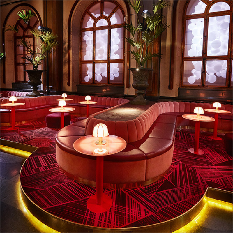 Modern night club furniture sofa sets velvet and leather bar sofa sectional S shape booth seating bar furniture