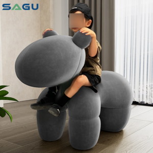 Designer lovely single sofa bedroom decorative leisure lounge fiberglass animal wool chair for kids