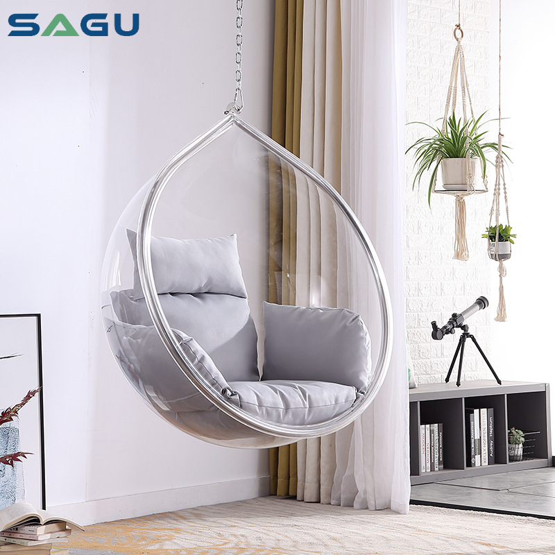 Living room modern style clear acrylic bubble chair Indoor and outdoor balcony hanging swing egg chair balcony swing chair