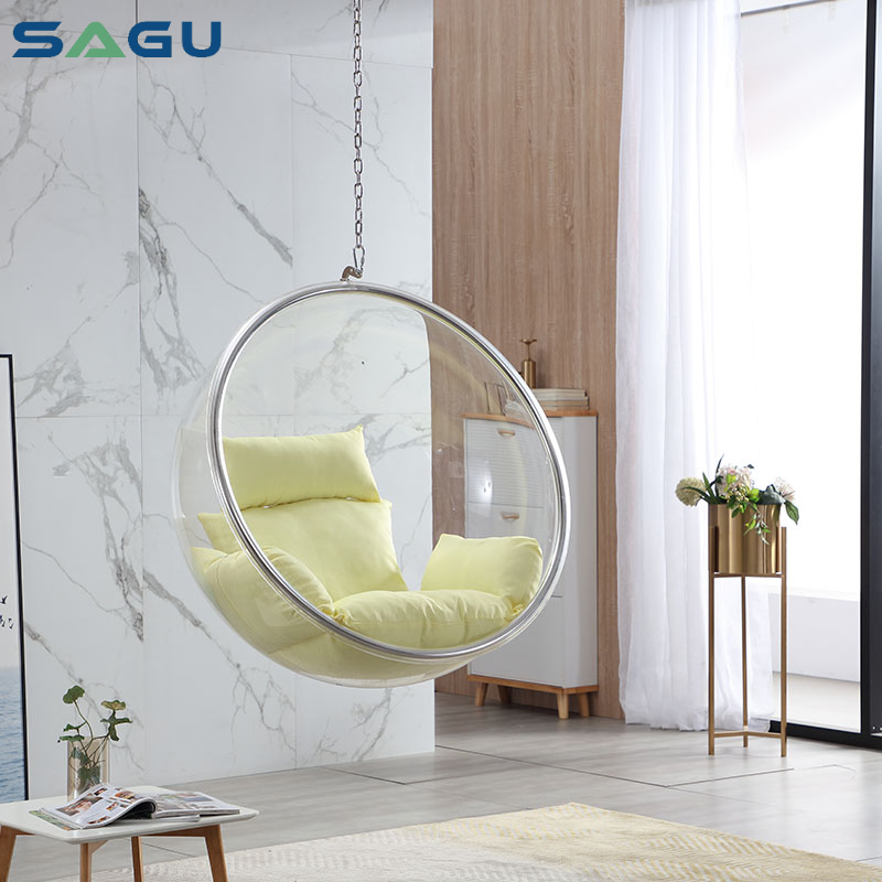 Living room modern style clear acrylic bubble chair Indoor and outdoor balcony hanging swing egg chair balcony swing chair