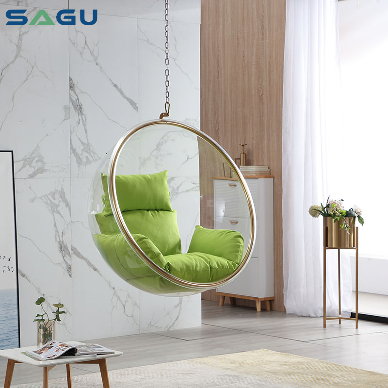 Living room modern style clear acrylic bubble chair Indoor and outdoor balcony hanging swing egg chair balcony swing chair