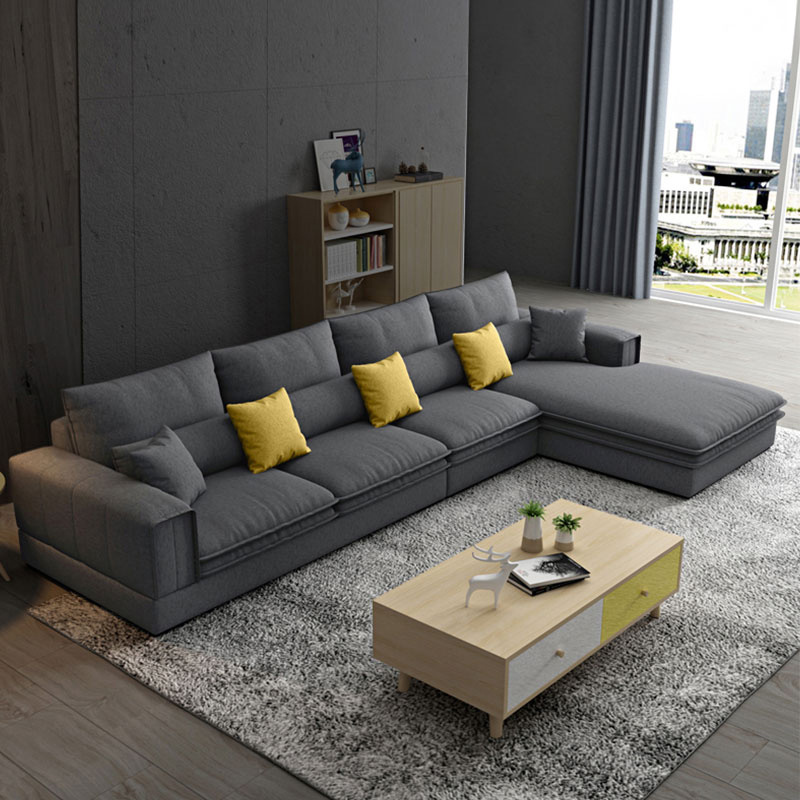 Cheap Nordic Modern Sofa Design L Shape Fabric Lounge Sectional Recline Sofa Set Furniture Couch Living Room Sofas