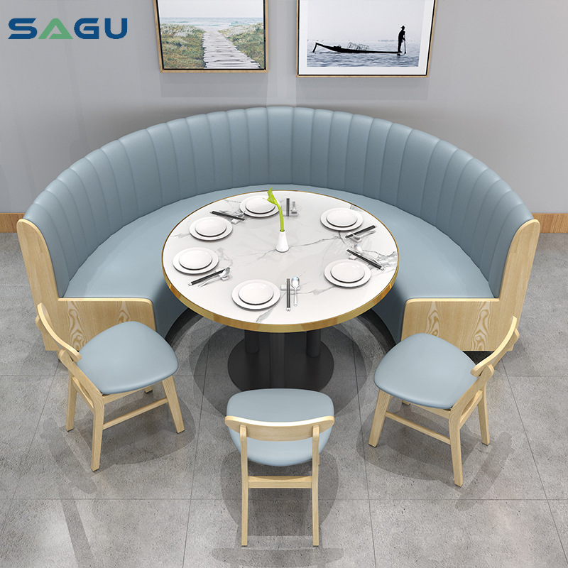 Factory wholesale catering U shape restaurant sofa cafe shop half round leather booth seating for sales