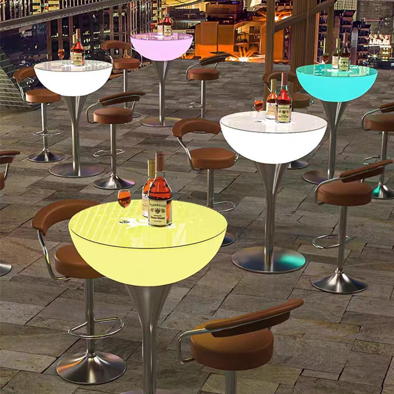 Outdoor bar lounge furniture nightclub illuminated waterproof led bar table led furniture high top cocktail tables for bar