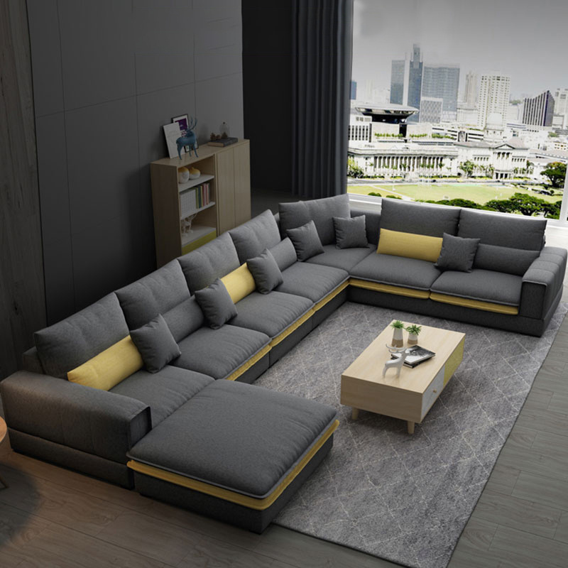 Cheap Nordic Modern Sofa Design L Shape Fabric Lounge Sectional Recline Sofa Set Furniture Couch Living Room Sofas