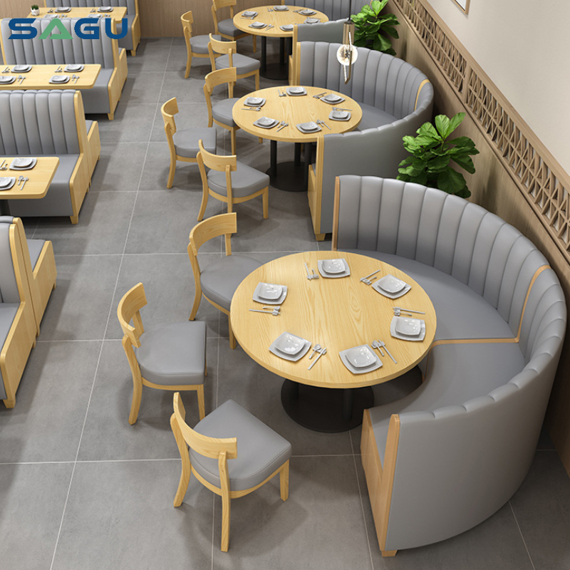 Factory wholesale catering U shape restaurant sofa cafe shop half round leather booth seating for sales