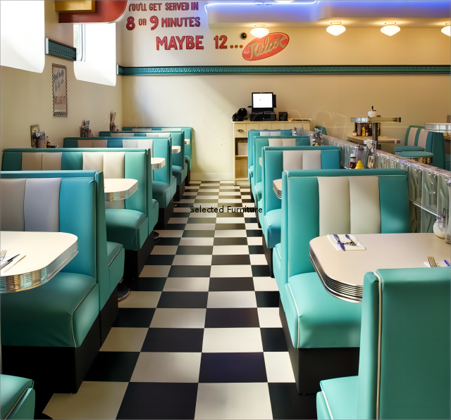 American Diner Sofa Fifties Style Retro Booth Restaurant Furniture Restaurant Chair and Table Modern Double Side Booth Seating