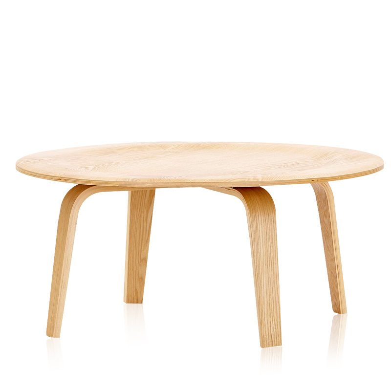 Classical Design Low Solid Wood Table Molded Bent Plywood Round Shape Wooden Coffee Table For Sale