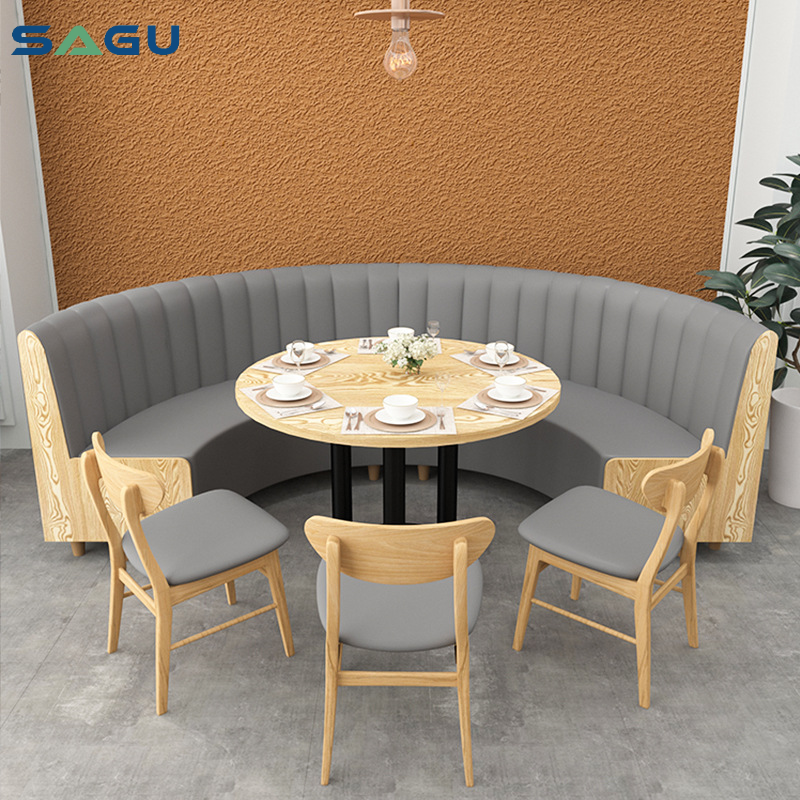 Factory wholesale catering U shape restaurant sofa cafe shop half round leather booth seating for sales