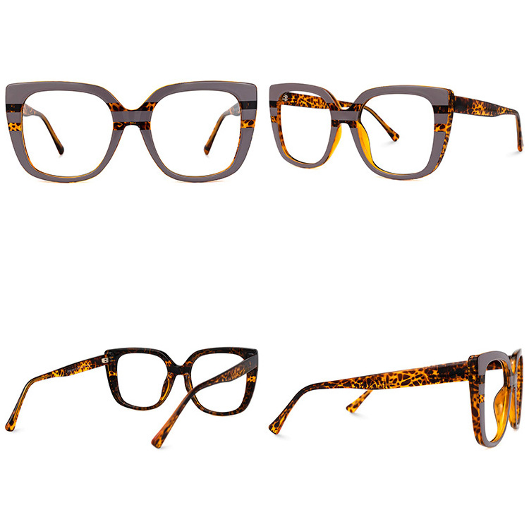 China Wesee  Custom Plastic Thick Square Tortoise Eye Glasses Custom wholesale eyeglasses frame tr90