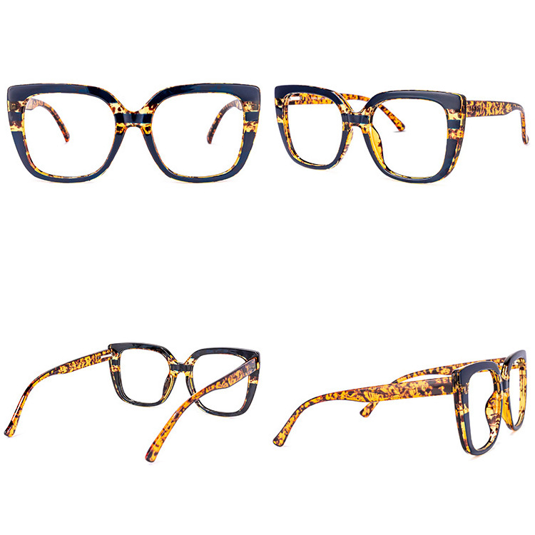 China Wesee  Custom Plastic Thick Square Tortoise Eye Glasses Custom wholesale eyeglasses frame tr90