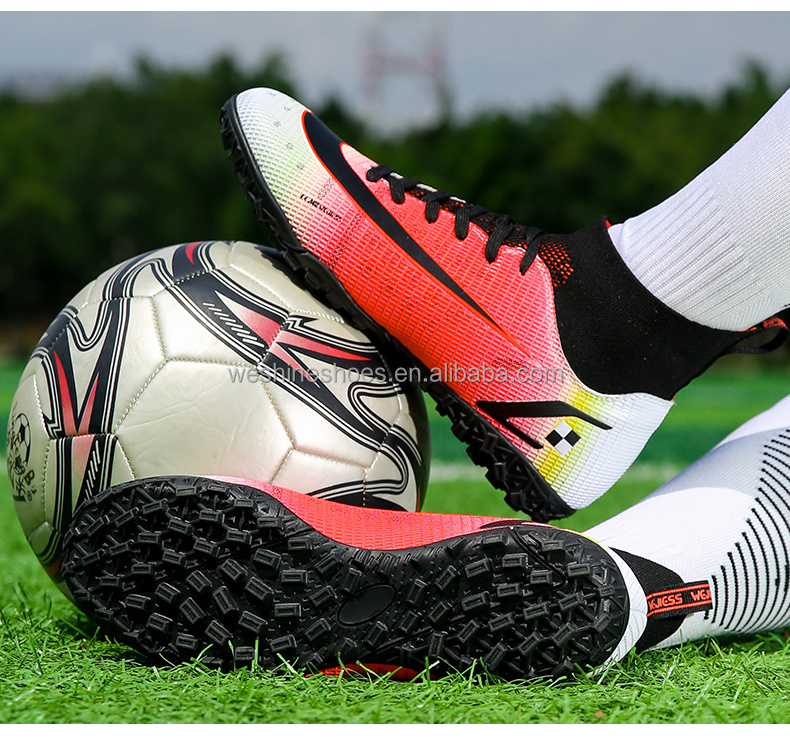 artificial grass ground football turf boots shoes rubber sole  men other shoes high ankle soccer shoes turf soccer boot