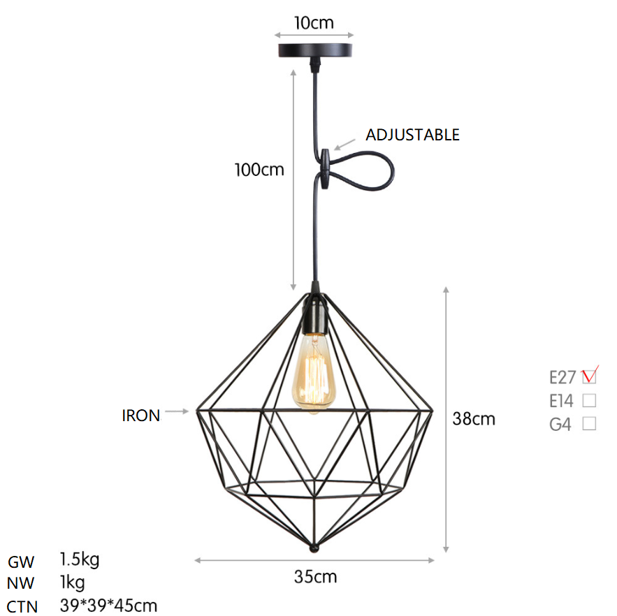 wires Lights Chandeliers Black Metal Kitchen Island Pendant Lighting Ceiling Light Fixtures