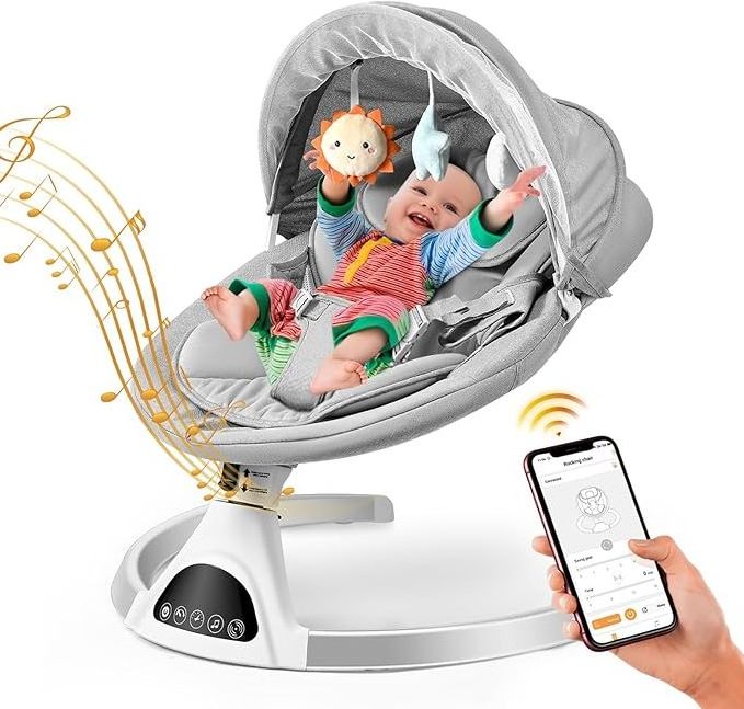 WESHIONS Baby Swing Automatic Electric Baby Bouncer Baby Bed Cradle newborn cradle automatic electric chair and sleep cradle