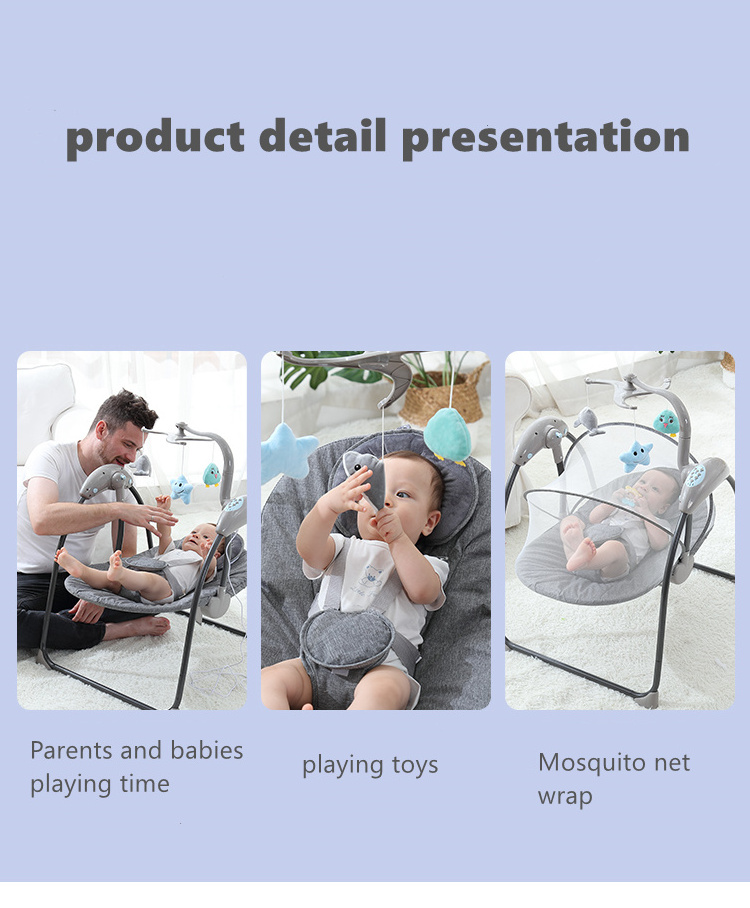 Hot Selling Popular Fashional Cotton Baby Bassinet Portable baby automatic cradle swing music cradle Infant Bed for bb