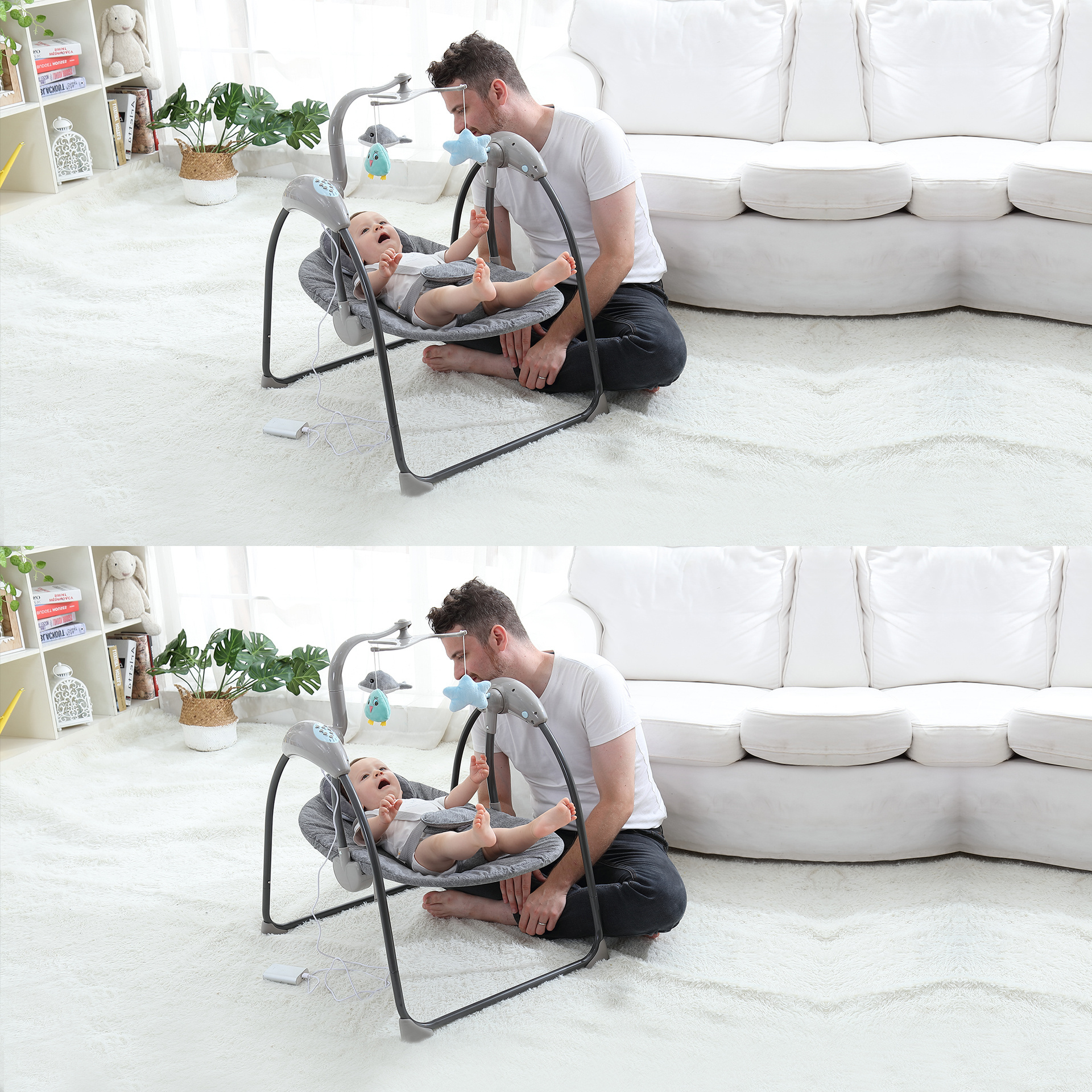 Multifunctional baby swing automatic babybouncer rocker baby automatic cradle swing bed for baby room