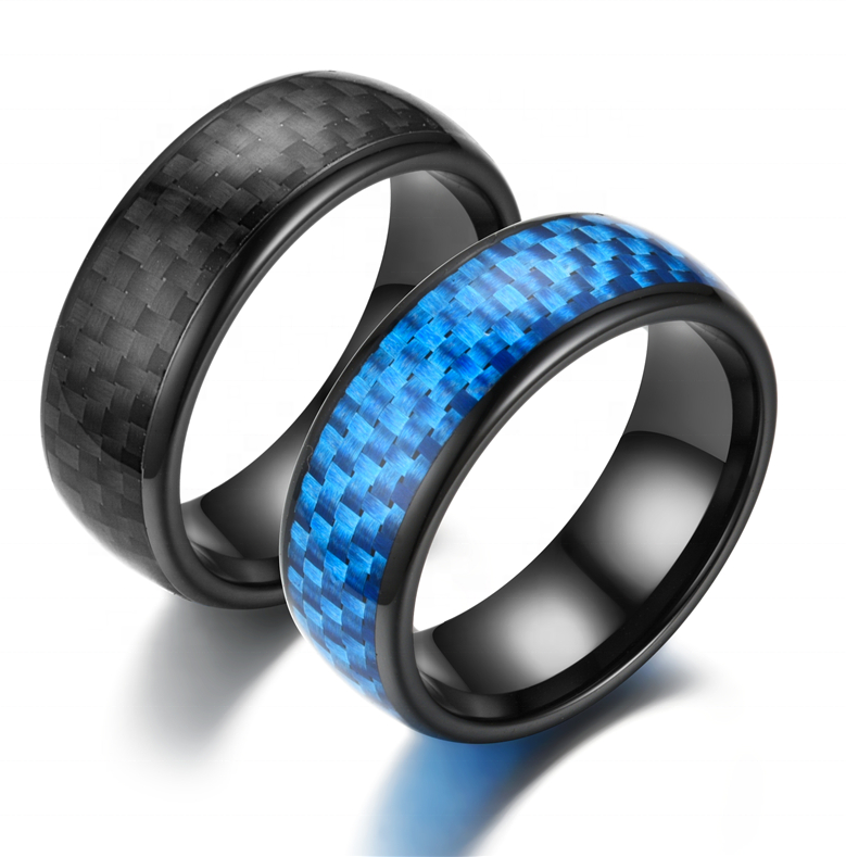 2023 carbon fiber Inlay ceramic smart rfid nc  rings for men Women