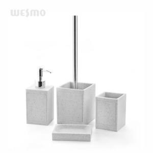 Hotel Ployresin Bathroom Accessories Set Soap Dishes Toilet Brush Holder Bathroom Kit