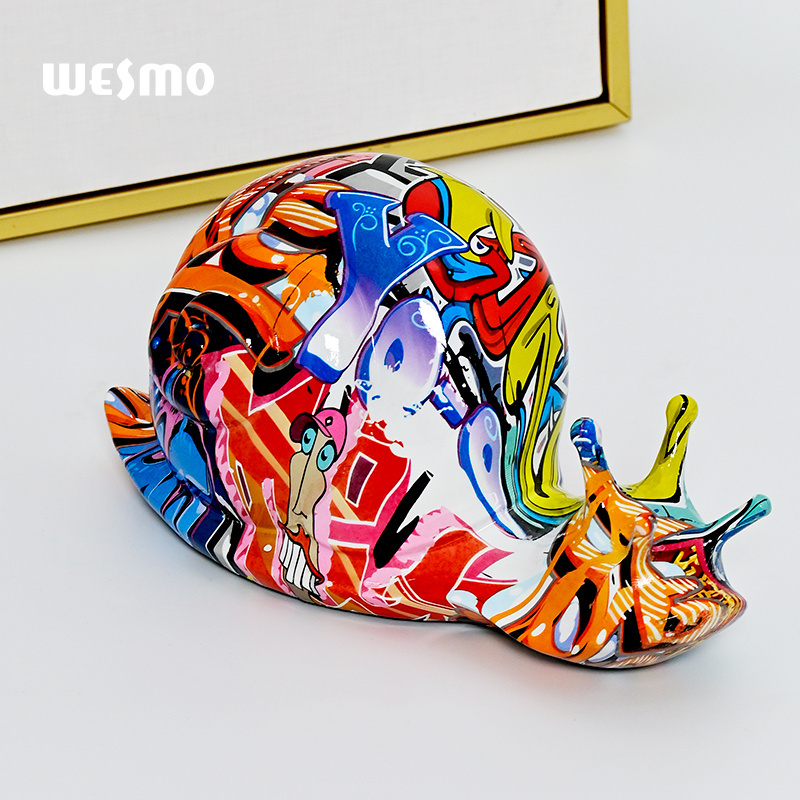 Snail Statue Gift Graffiti Resin Elephant Colorful Animal Figurine for Home Living Room Bedroom Office Decor