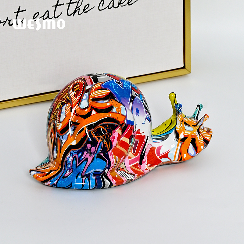 Snail Statue Gift Graffiti Resin Elephant Colorful Animal Figurine for Home Living Room Bedroom Office Decor