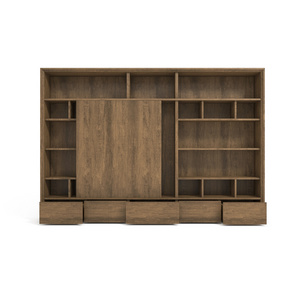 WESOME Office Furniture Bookcase Living Room Cabinets Big Storage Large Wooden Modern Industrial Panel Multi-layers 7ft Height