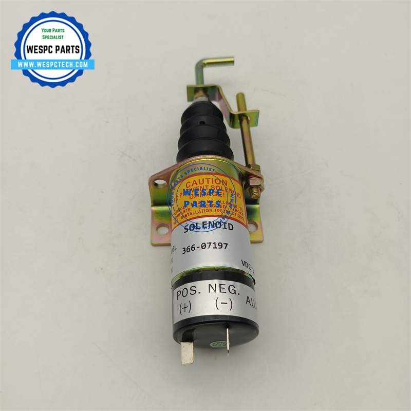 High Quality 12V Fuel Solenoids 366-07197 Diesel Generator Engine Fuel Shut off Solenoid Valve 366-07197