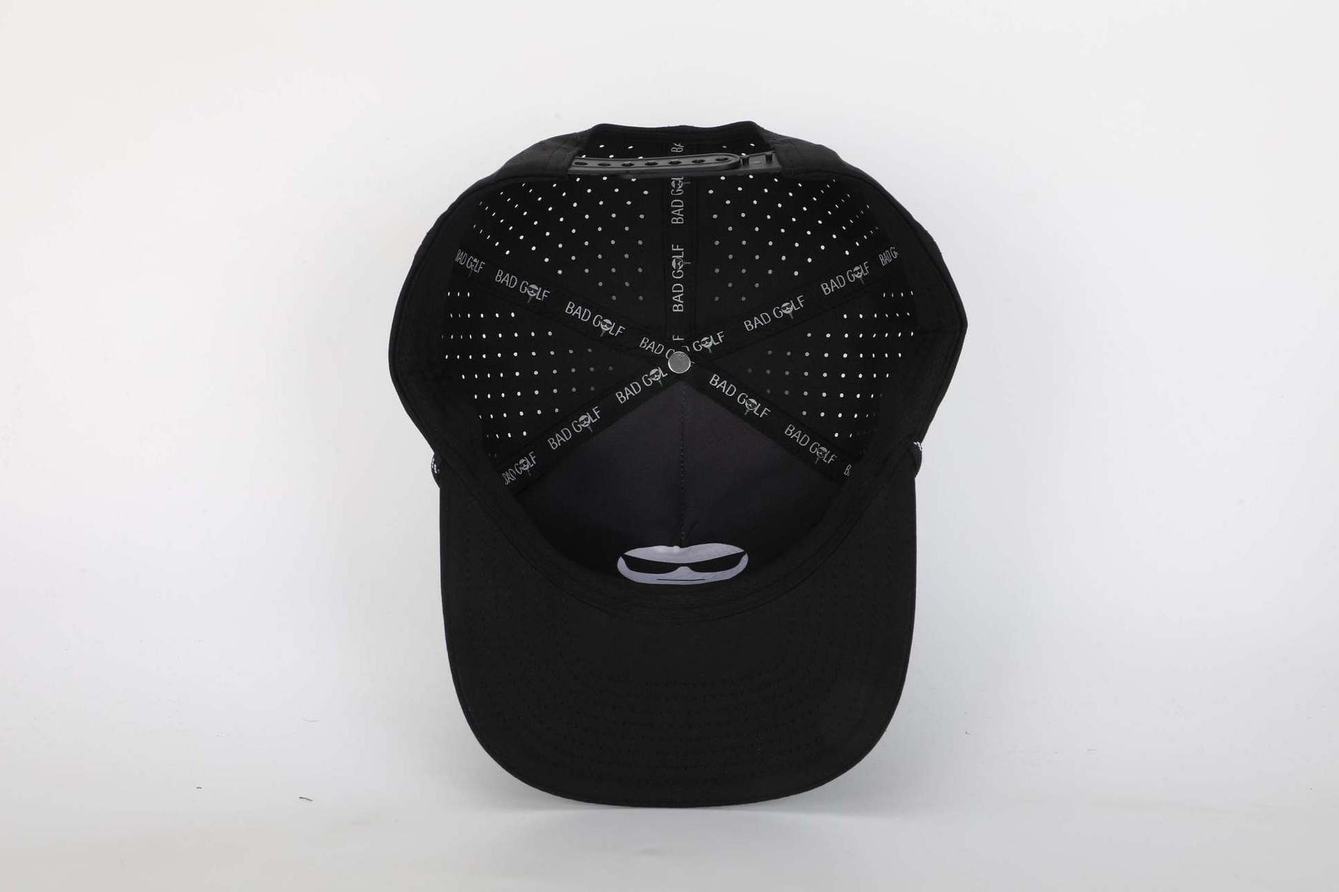 Custom PVC Patch Logo 5 Panel Men Laser Cut Hole Perforated Golf Cap,Waterproof Rope Gorras,Polyester Sports Baseball Hat