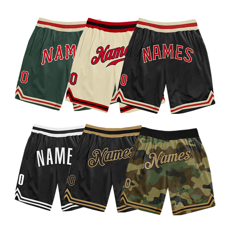 Custom Logo Vintage Streetwear Shorts Men Tackle Printing Retro Womens Plain Double Mesh Basketball Short