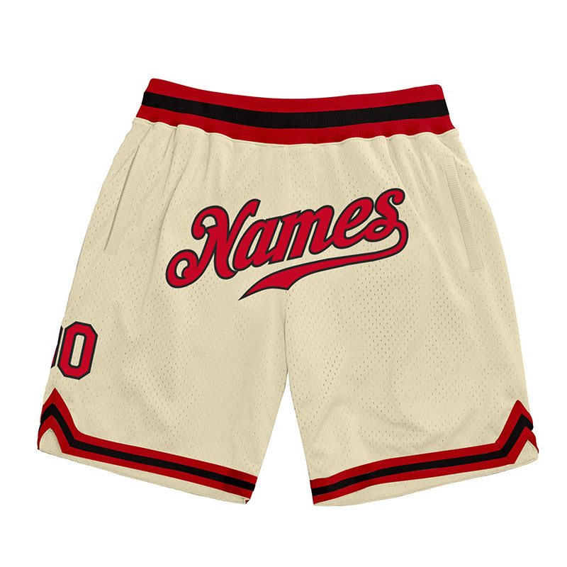 Custom Logo Vintage Streetwear Shorts Men Tackle Printing Retro Womens Plain Double Mesh Basketball Short